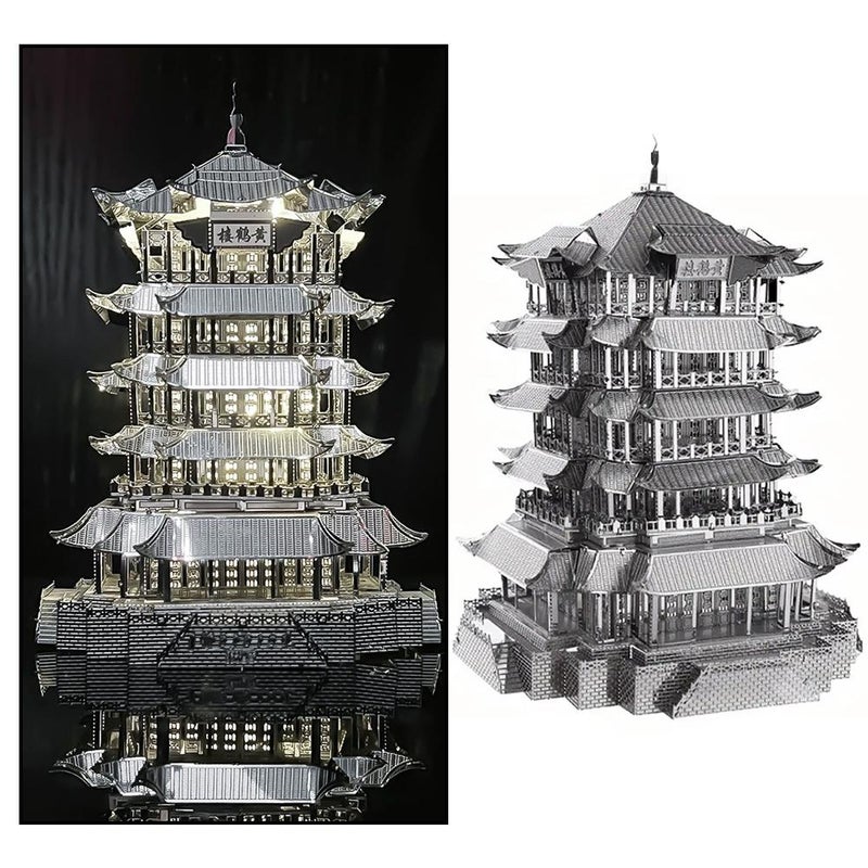 Metal Puzzle, 3D Metal Puzzles, Chinese Famous Architecture Building Kit, DIY Craft Model Building Kit for Adults Kids (Tengwang Pavilion) - Image 3